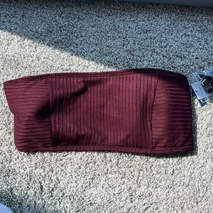 Abercrombie & Fitch strapless maroon bikini top
